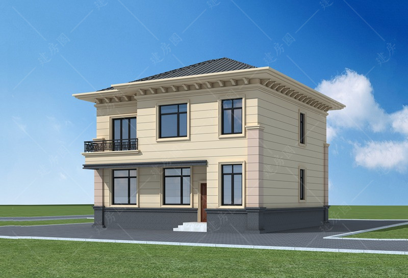 二层欧式小别墅设计背面效果图