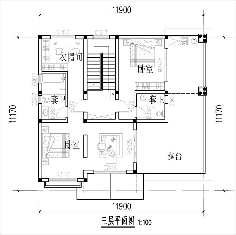 房子三层户型图