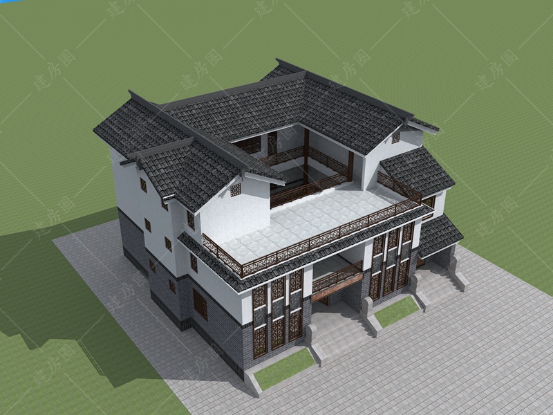 新中式三层独栋别墅图片