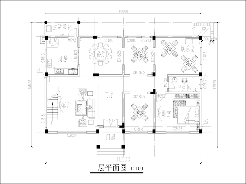 三层欧式别墅户型图