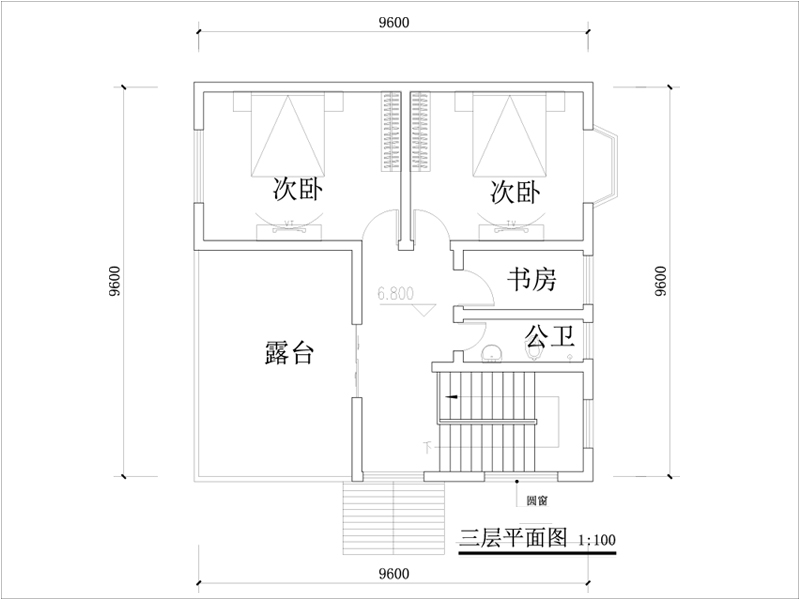 农村三层房屋设计建筑平面图