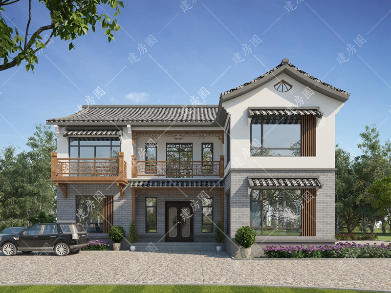 L型二层农村自建房设计图合集，因地制宜，户型合理