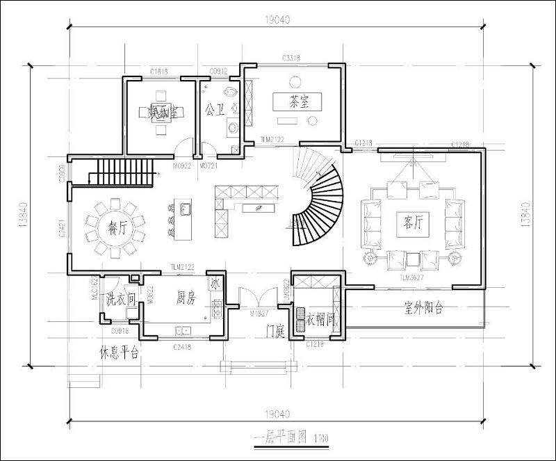 农村二层半别墅户型设计图