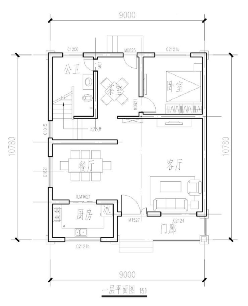 两间三层别墅户型图
