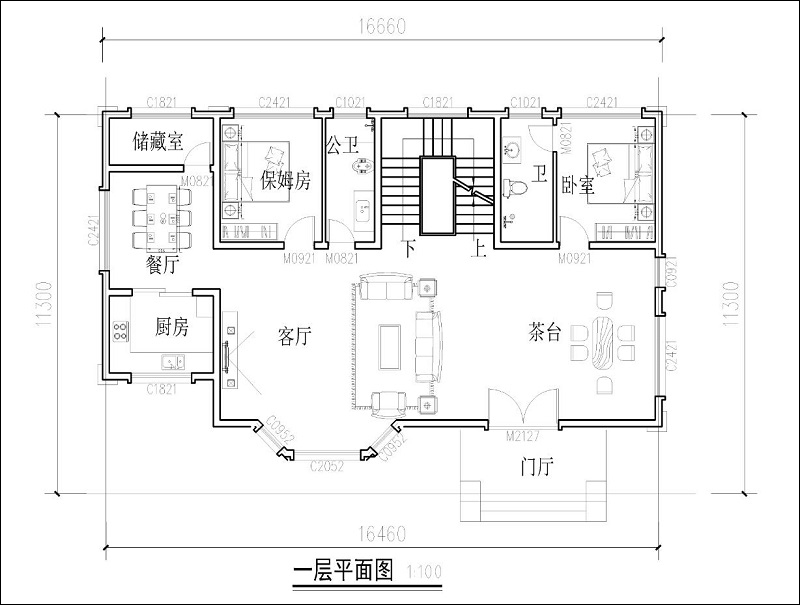 三层独栋别墅设计户型图