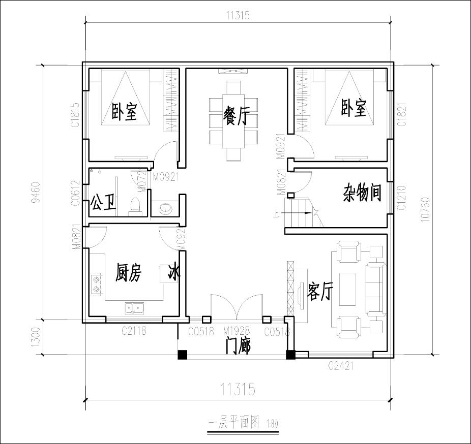 三层乡村别墅户型图