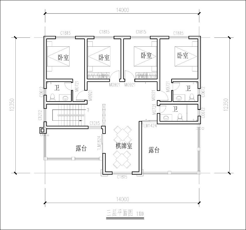 三层别墅平面布局图