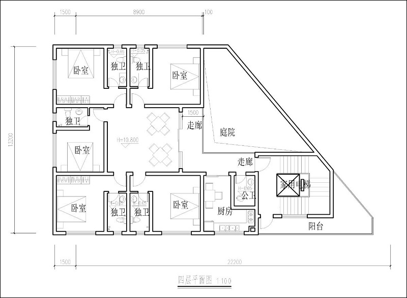 农村四层楼房设计户型图