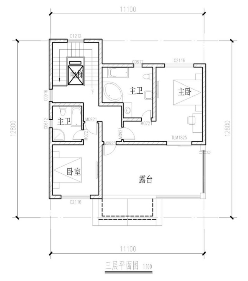 三层简欧别墅设计平面图