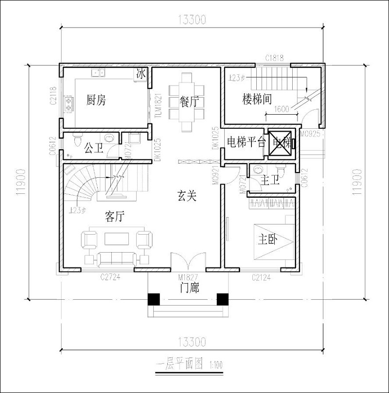 农村四层别墅设计户型图