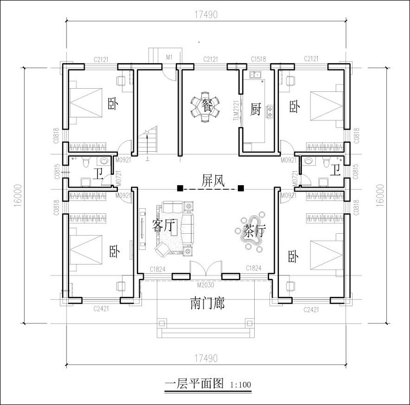 中式豪宅别墅户型设计图