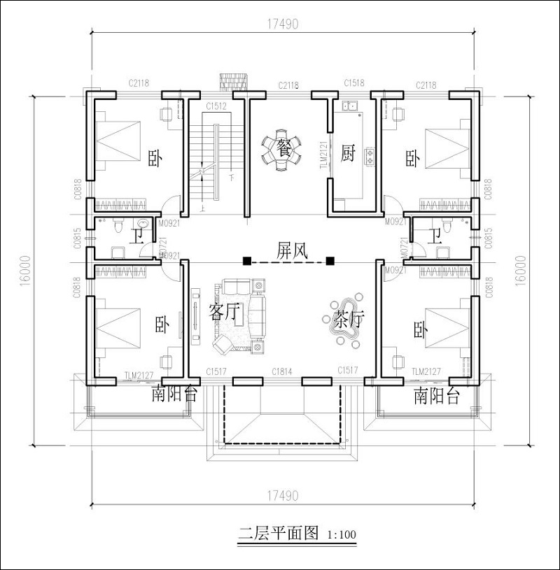 中式豪宅别墅平面图