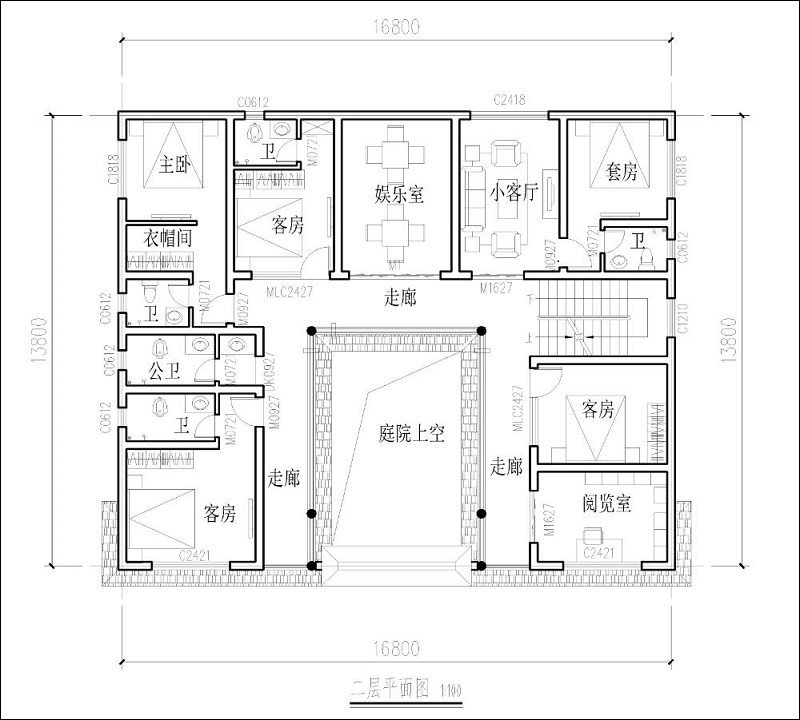 三层四合院设计平面图