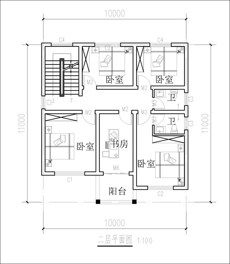 三层农村房屋平面图