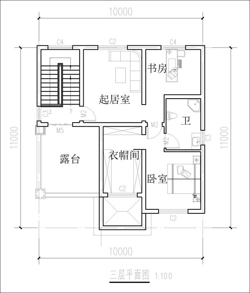 三层农村房屋平面户型图
