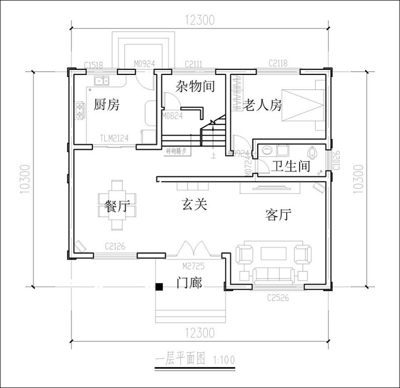 农村三层房子户型图