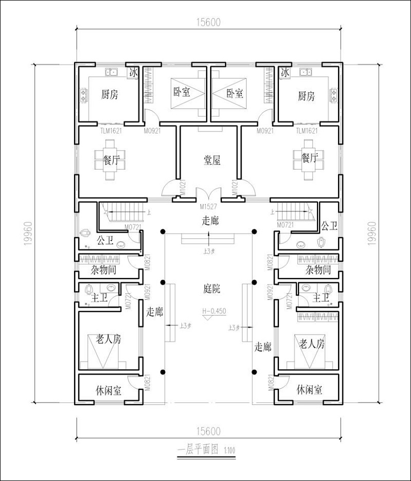 农村二层四合院户型图