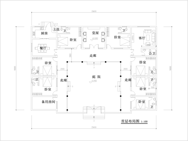 自建房设计一层平面图