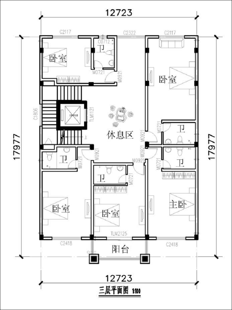 民宿三层户型图