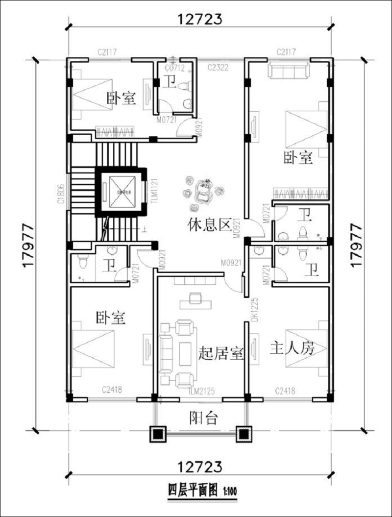 民宿四层户型图