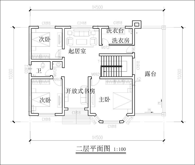 农村二层自建房设计户型图