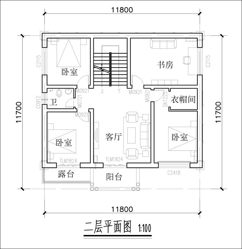 农村自建二层别墅平面图