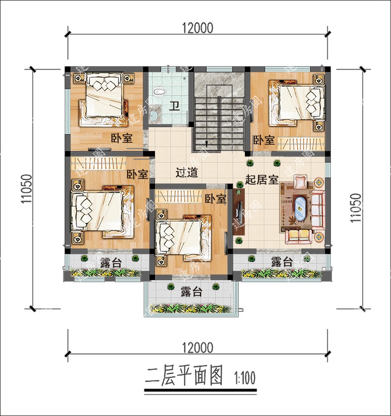 农村二层自建房平面图