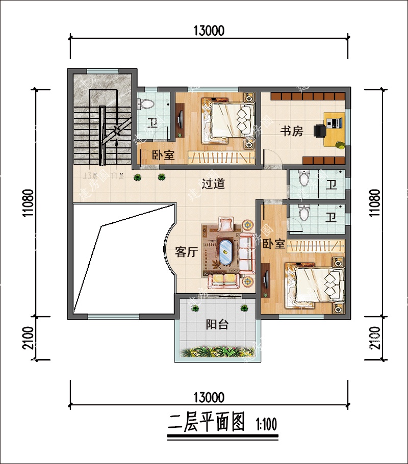 农村三层中式别墅户型图