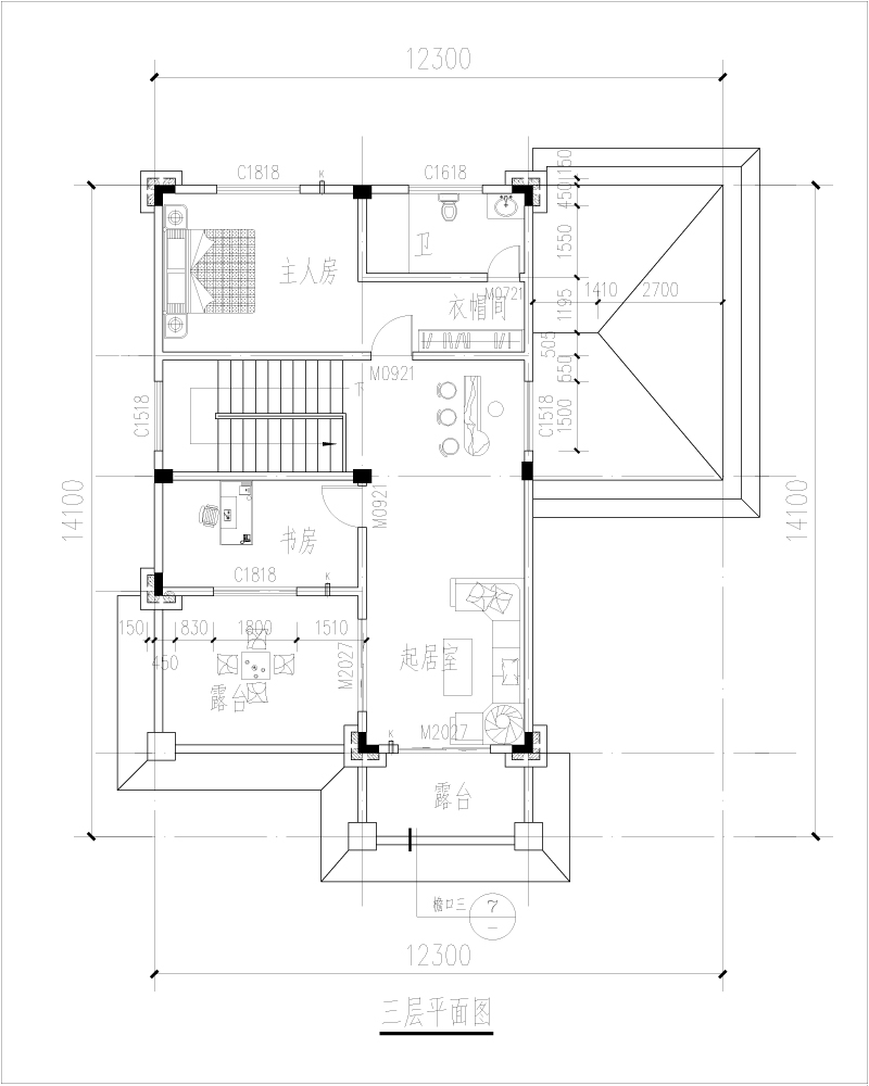农村自建房三层平面图