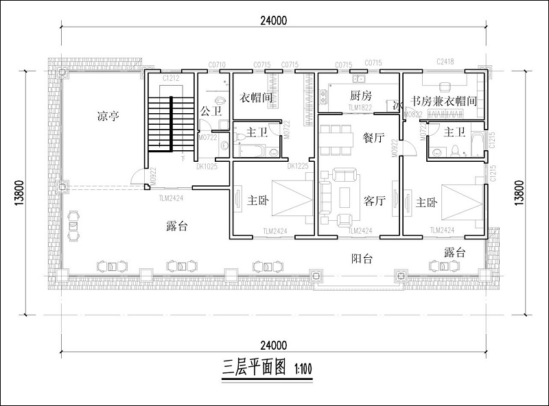 民宿三层户型图