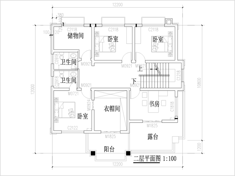 开间12米建房设计平面图