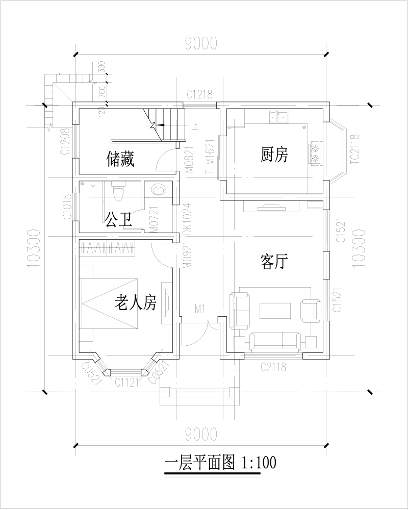 农村二层小户型自建房平面图
