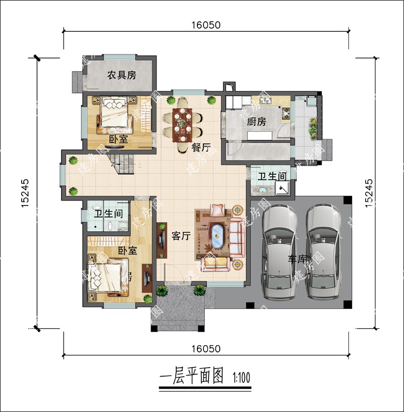 乡村风格别墅户型图