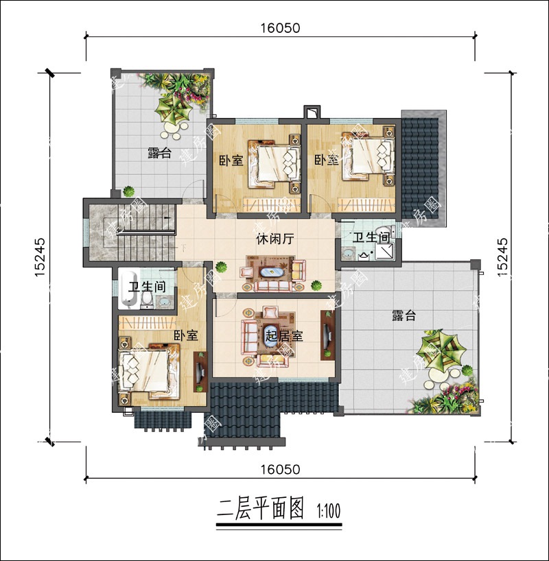 乡村风格别墅平面图