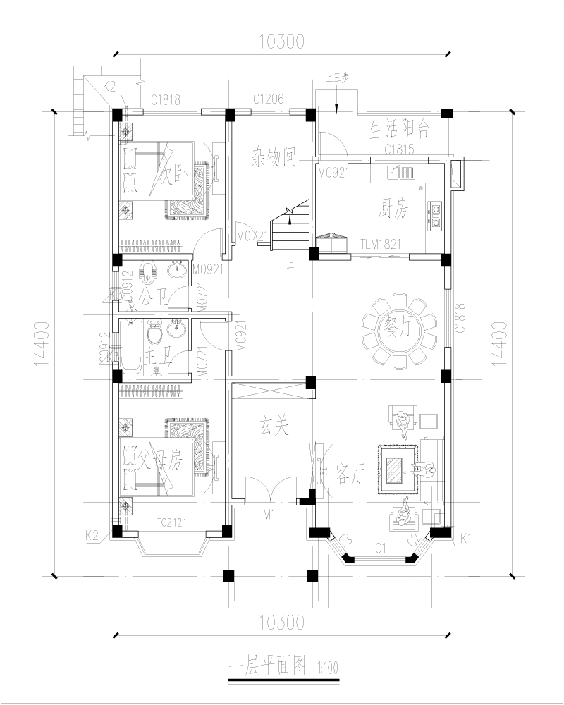 农村三层自建房平面图