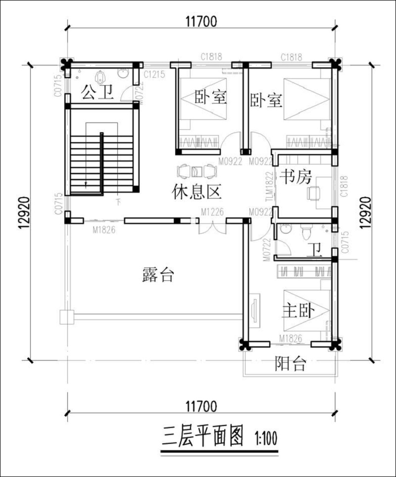 农村自建房三层户型图