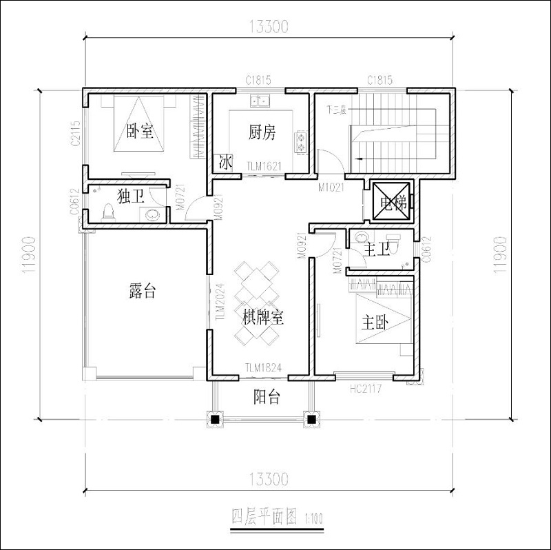 农村自建房设计四层平面图