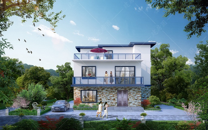 农村二层半普通自建房图片