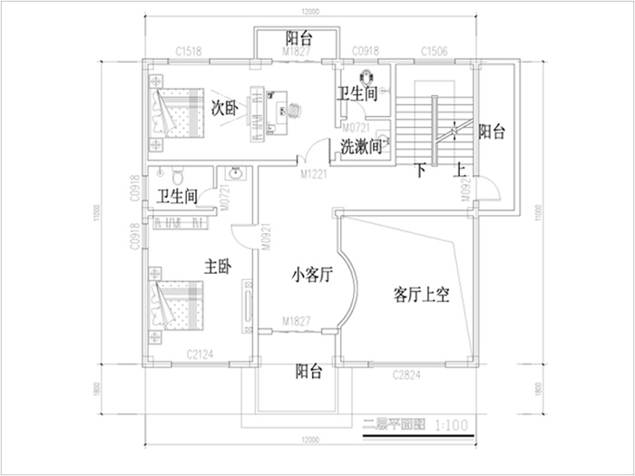 130平米自建房平面图