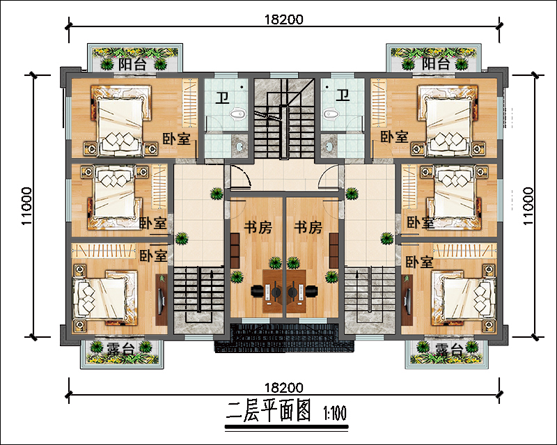 农村三层双拼别墅外观图片