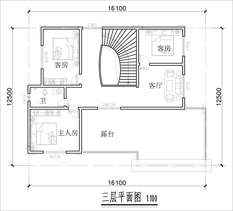 三层平面图