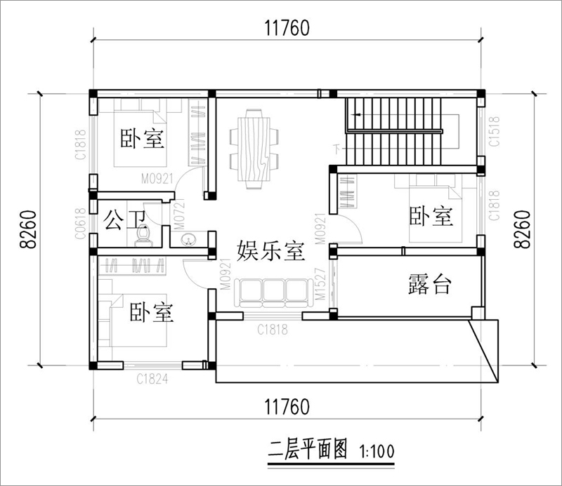 农村自建房二层户型图