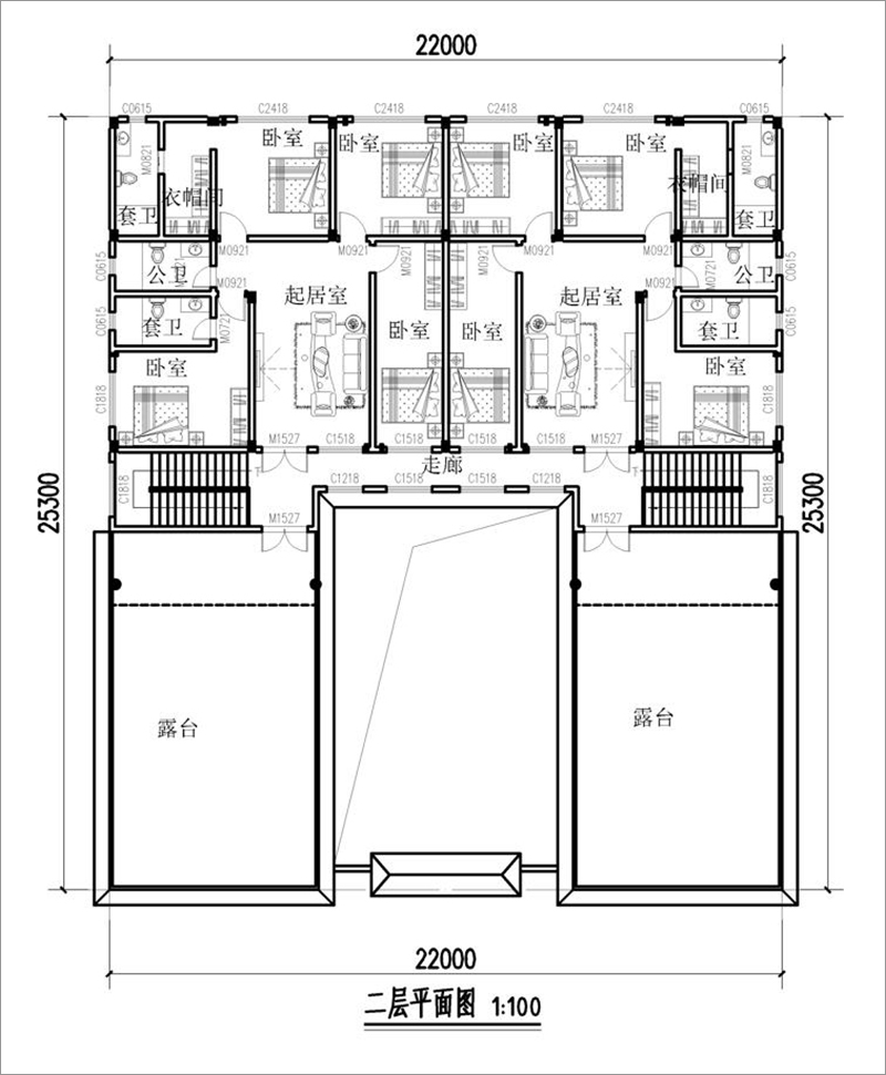 农村四合院二层户型图