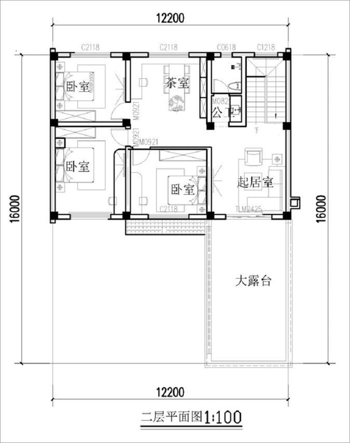 农村中式庭院别墅平面图