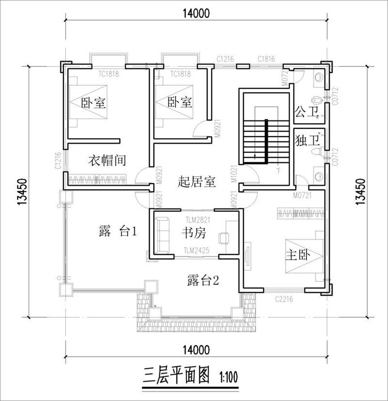 三层别墅平面布局图