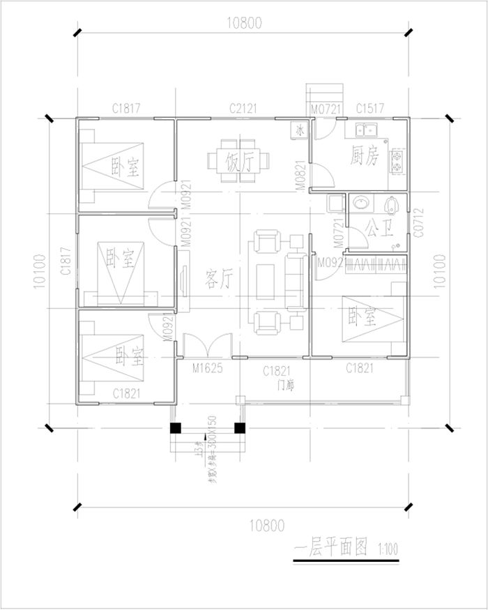 农村10万盖房子平面图
