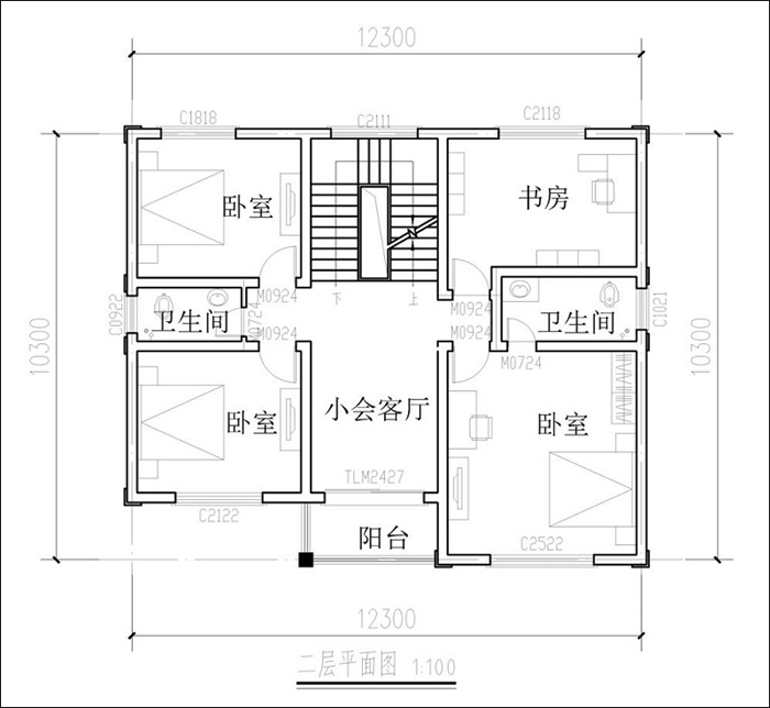 12x10米三层农村建房图纸,室内布局合理大气