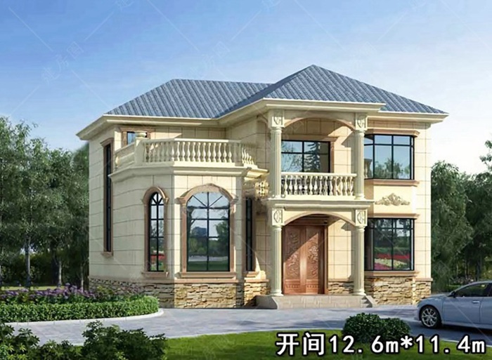 农村自建房二层小别墅图片，施工造价在30万左右可建