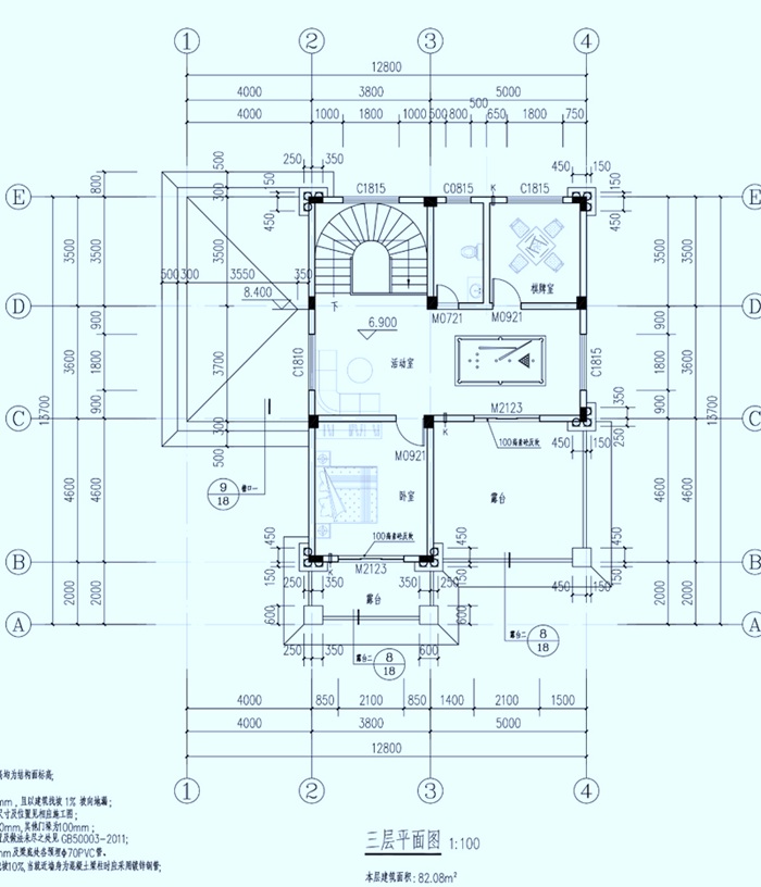 12x14米自建房平面图