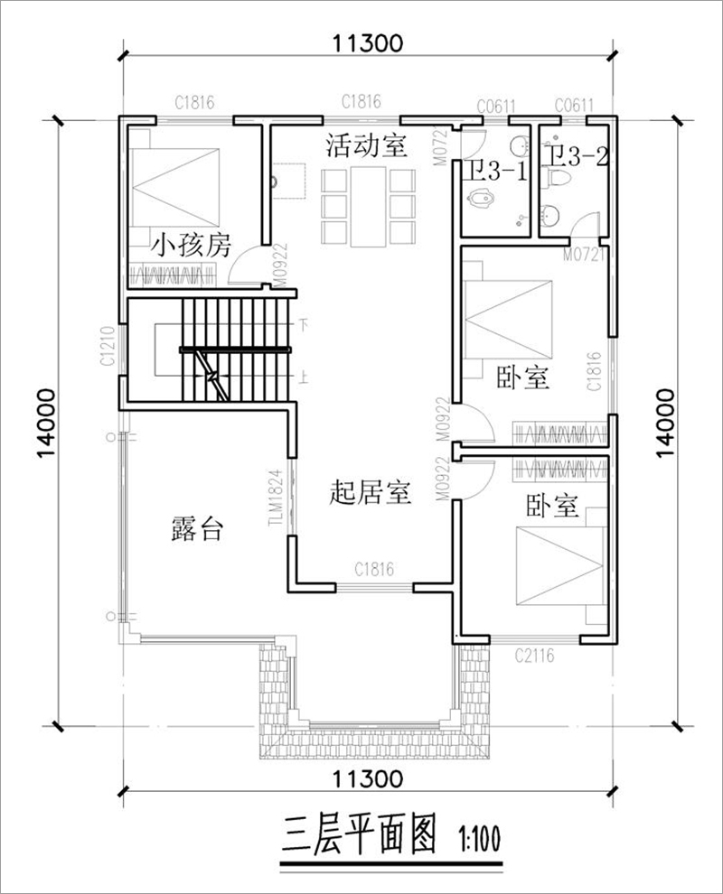 三层平面图